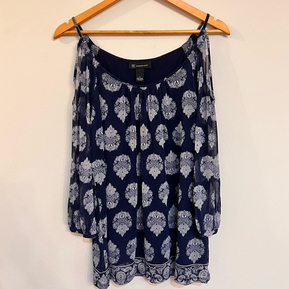 Internacional Concepts blouse. Navy Blue. Size L. EUC - Picture 1 of 2